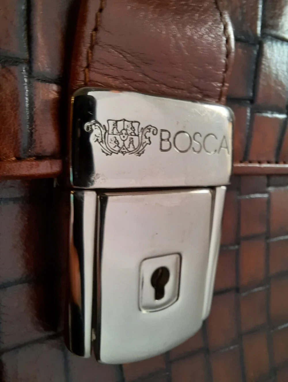 BOSCA Night Flight Double Flex Italian Leather Laptop Bag Briefcase Work